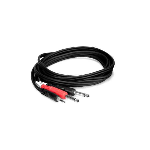 Hosa CMP-159 Stereo Breakout, 3.5 mm TRS to Dual 1/4 in TS, 10 ft