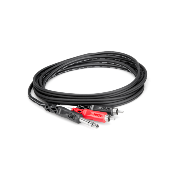 Hosa TRS-202 Insert Cable, 1/4 in TRS to Dual RCA, 2 m