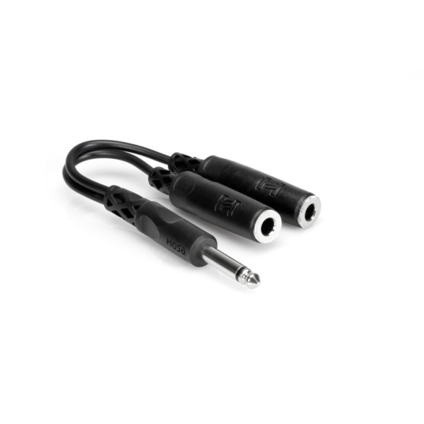 Hosa YPP-111 Y Cable, 1/4 in TS to Dual 1/4 in TSF